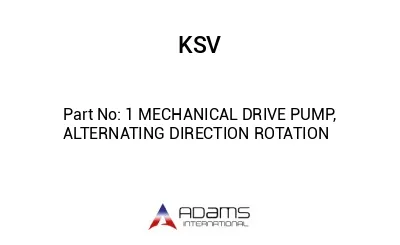 1 MECHANICAL DRIVE PUMP, ALTERNATING DIRECTION ROTATION