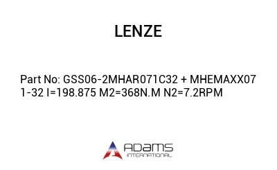 GSS06-2MHAR071C32 + MHEMAXX071-32；I=198.875；M2=368N.M；N2=7.2RPM