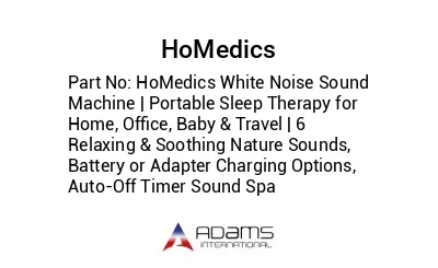 HoMedics White Noise Sound Machine | Portable Sleep Therapy for Home, Office, Baby & Travel | 6 Relaxing & Soothing Nature Sounds, Battery or Adapter Charging Options, Auto-Off Timer Sound Spa