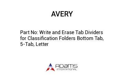 Write and Erase Tab Dividers for Classification Folders Bottom Tab, 5-Tab, Letter